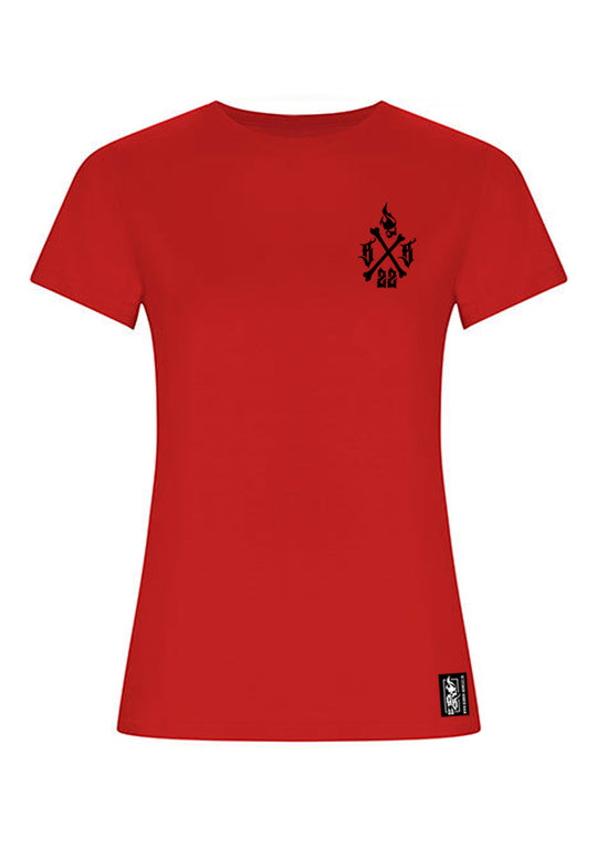 T-Shirt Women BB22 - Crossed Bones R/B