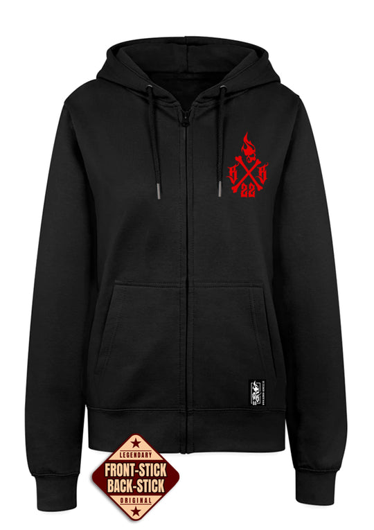 Hoodie-Jacke Women BB22 Heavy - Crossed Bones B/R