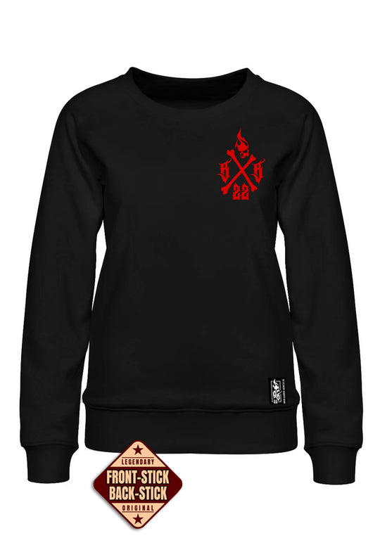 Crewneck Women BB22 Classic - Crossed Bones B/R