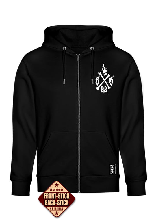 Hoodie-Jacke Men BB22 Heavy - Crossed Bones B/W