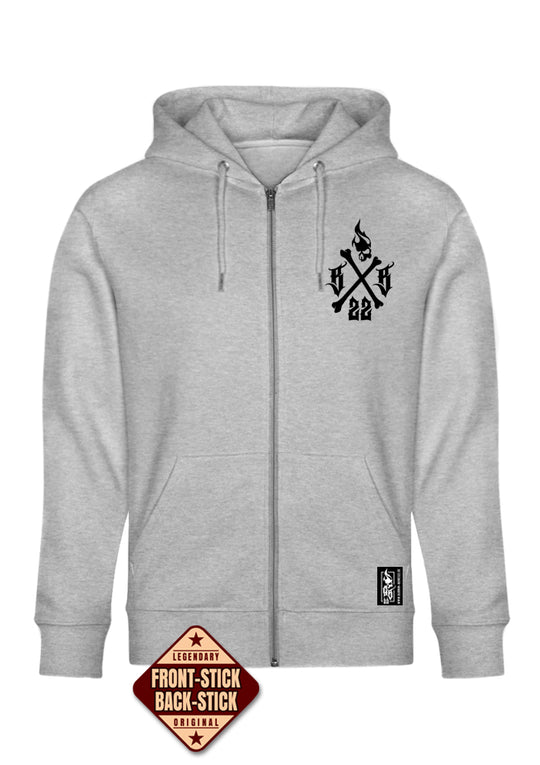 Hoodie-Jacke Men BB22 Heavy - Crossed Bones G/B