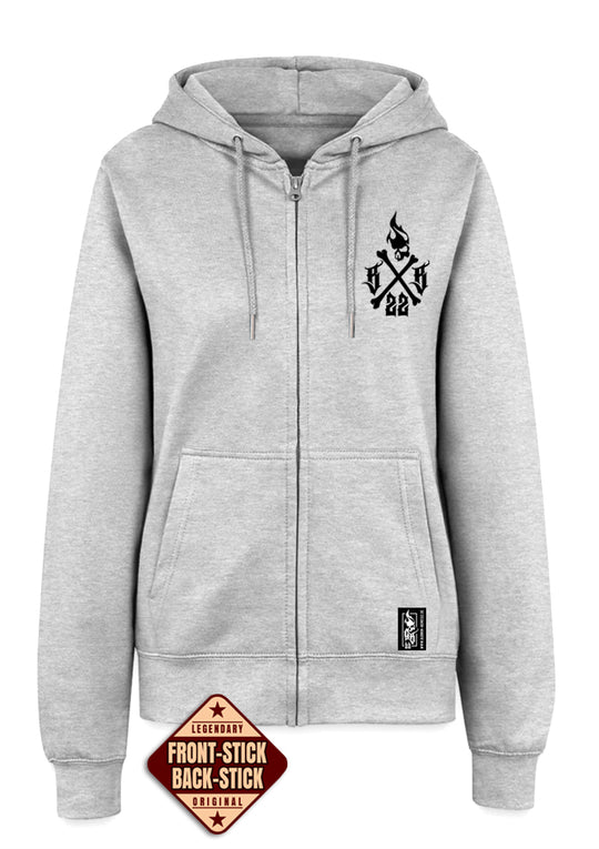 Hoodie-Jacke Women BB22 Heavy - Crossed Bones G/B