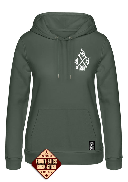 Hoodie Women BB22 Classic - Crossed Bones K/W
