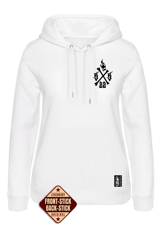 Hoodie Women BB22 Classic - Crossed Bones W/B