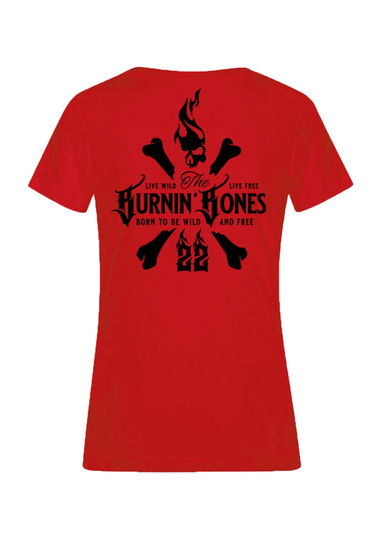 T-Shirt Women BB22 - Skull Bones R/B