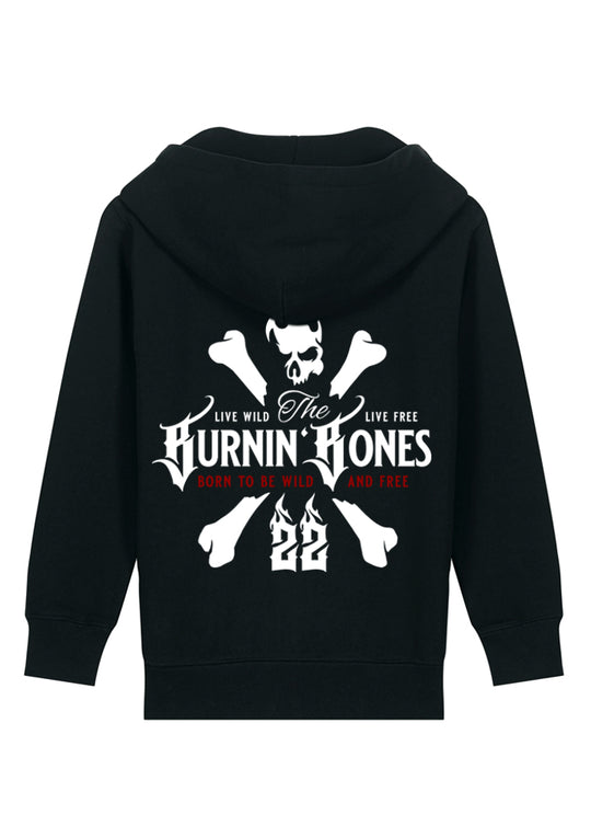 Little Bandits Hoodie-Jacke - Skull Bones B/WR