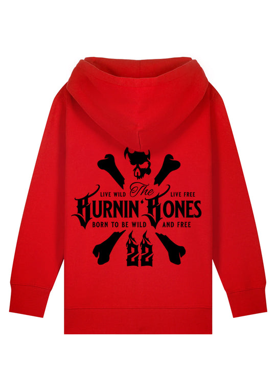 Little Bandits Hoodie-Jacke - Skull Bones R/B