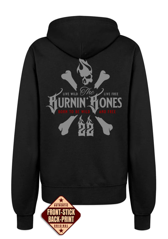 Hoodie-Jacke Women BB22 Heavy - Skull Bones B/GR