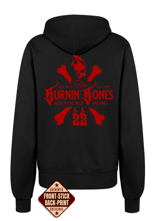 Hoodie-Jacke Women BB22 Heavy - Skull Bones B/R