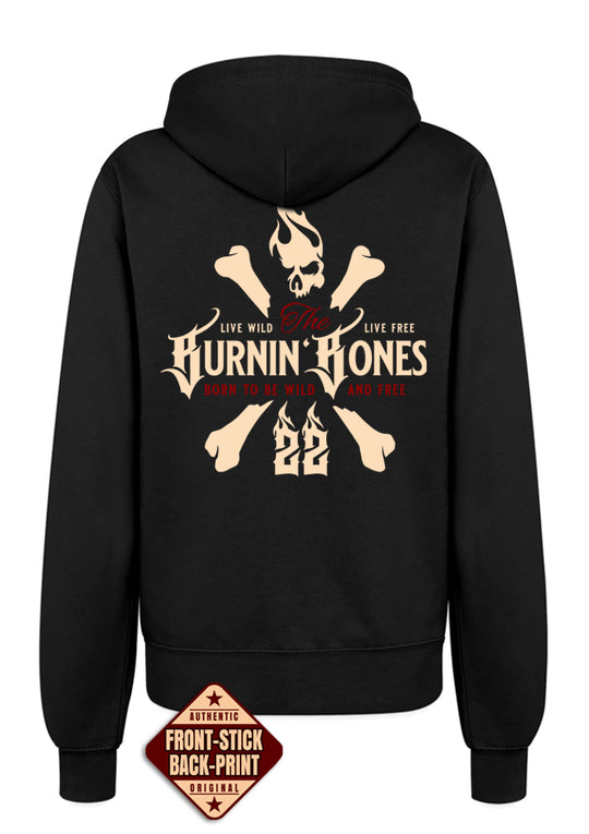 Hoodie-Jacke Women BB22 Heavy - Skull Bones B/RDR