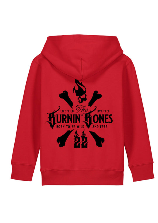 Little Bandits Hoodie - Skull Bones R/B