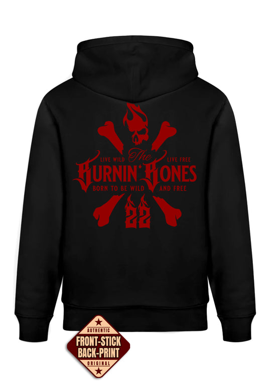 Hoodie Men BB22 Classic - Skull Bones B/R