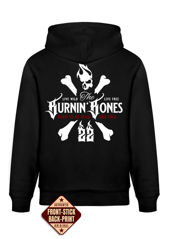 Hoodie Men BB22 Classic - Skull Bones B/WR