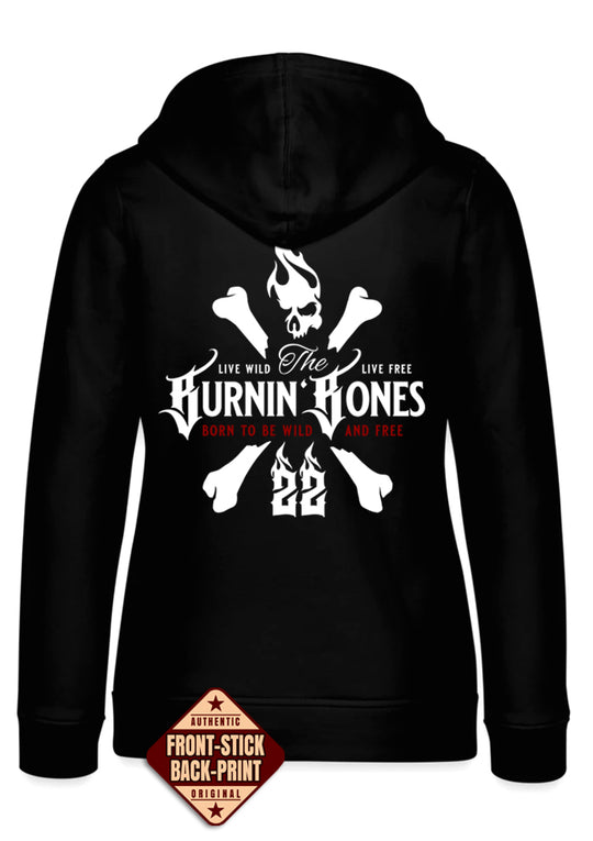 Hoodie Women BB22 Classic - Skull Bones B/WR