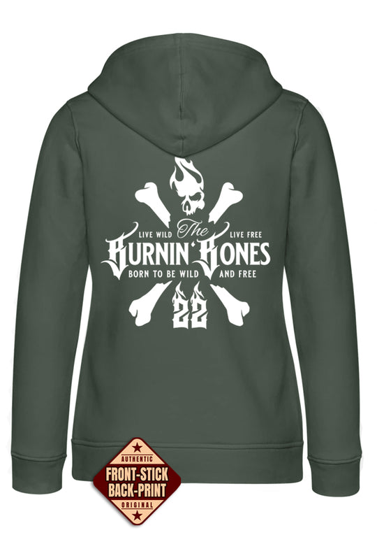 Hoodie Women BB22 Classic - Skull Bones K/W