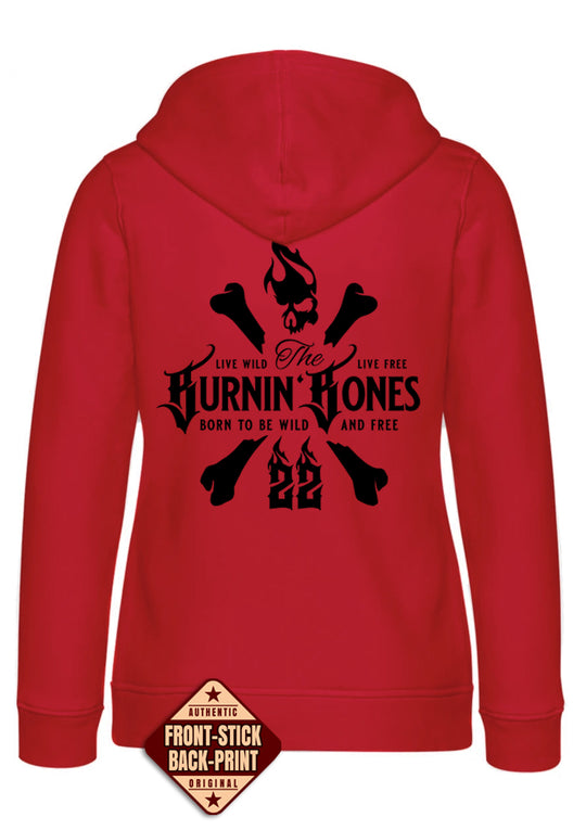 Hoodie Women BB22 Classic - Skull Bones R/B