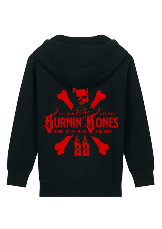 Little Bandits Hoodie-Jacke - Skull Bones B/R