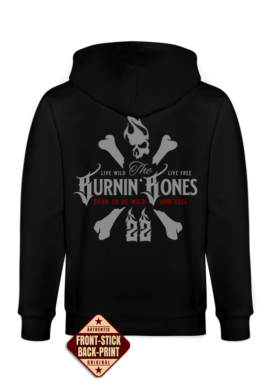 Hoodie-Jacke Men BB22 Heavy - Skull Bones B/GR