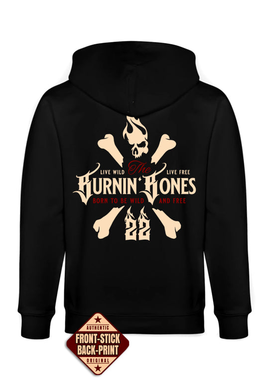 Hoodie-Jacke Men BB22 Heavy - Skull Bones B/RDR