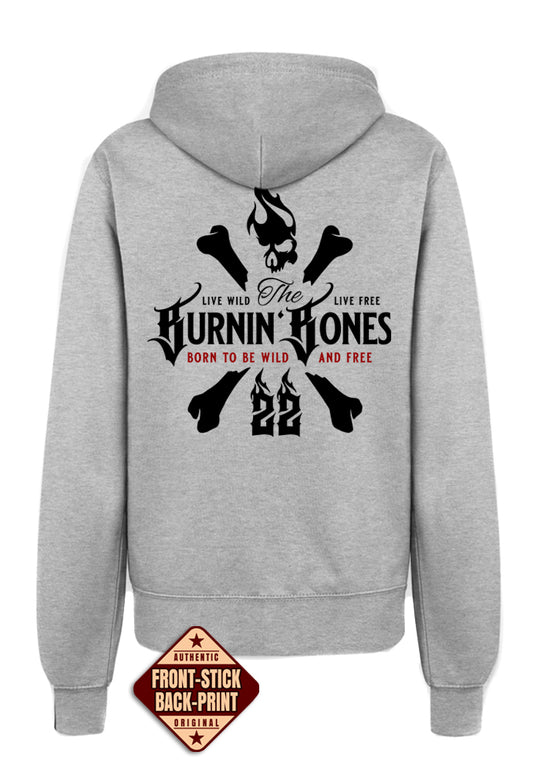Hoodie-Jacke Women BB22 Heavy - Skull Bones G/BR