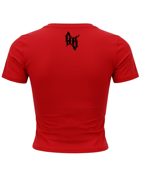 Cropped T-Shirt Women - Burnin' Bones R/B