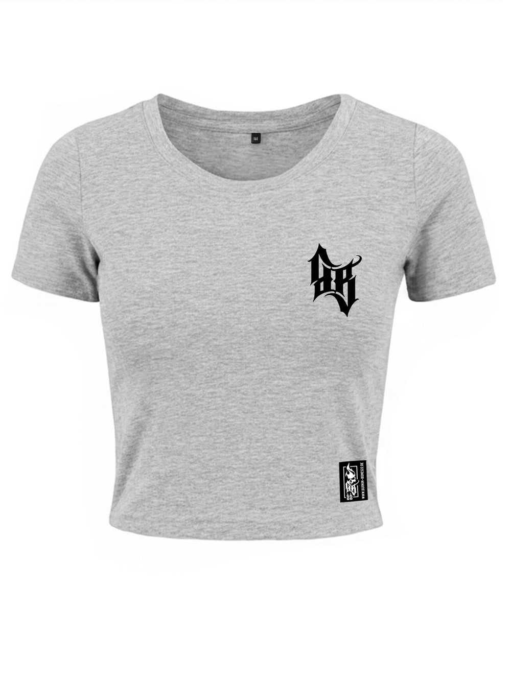 Cropped T-Shirt Women Skull Bones G/B