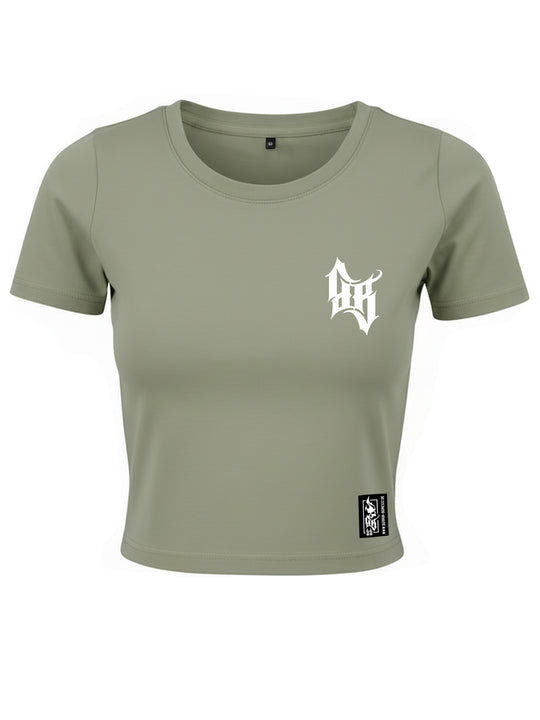 Cropped T-Shirt Women Skull Bones K/W