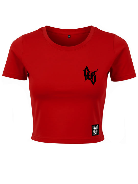 Cropped T-Shirt Women Skull Bones R/B