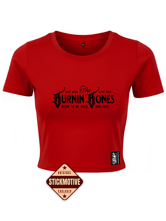 Cropped T-Shirt Women - Burnin' Bones R/B