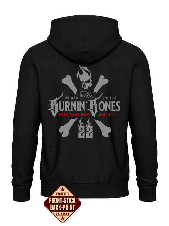 Hoodie-Jacke Men BB22 Heavy - Skull Bones B/GR