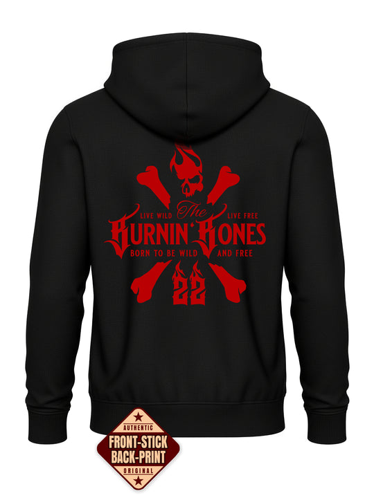 Hoodie-Jacke Men BB22 Heavy - Skull Bones B/R