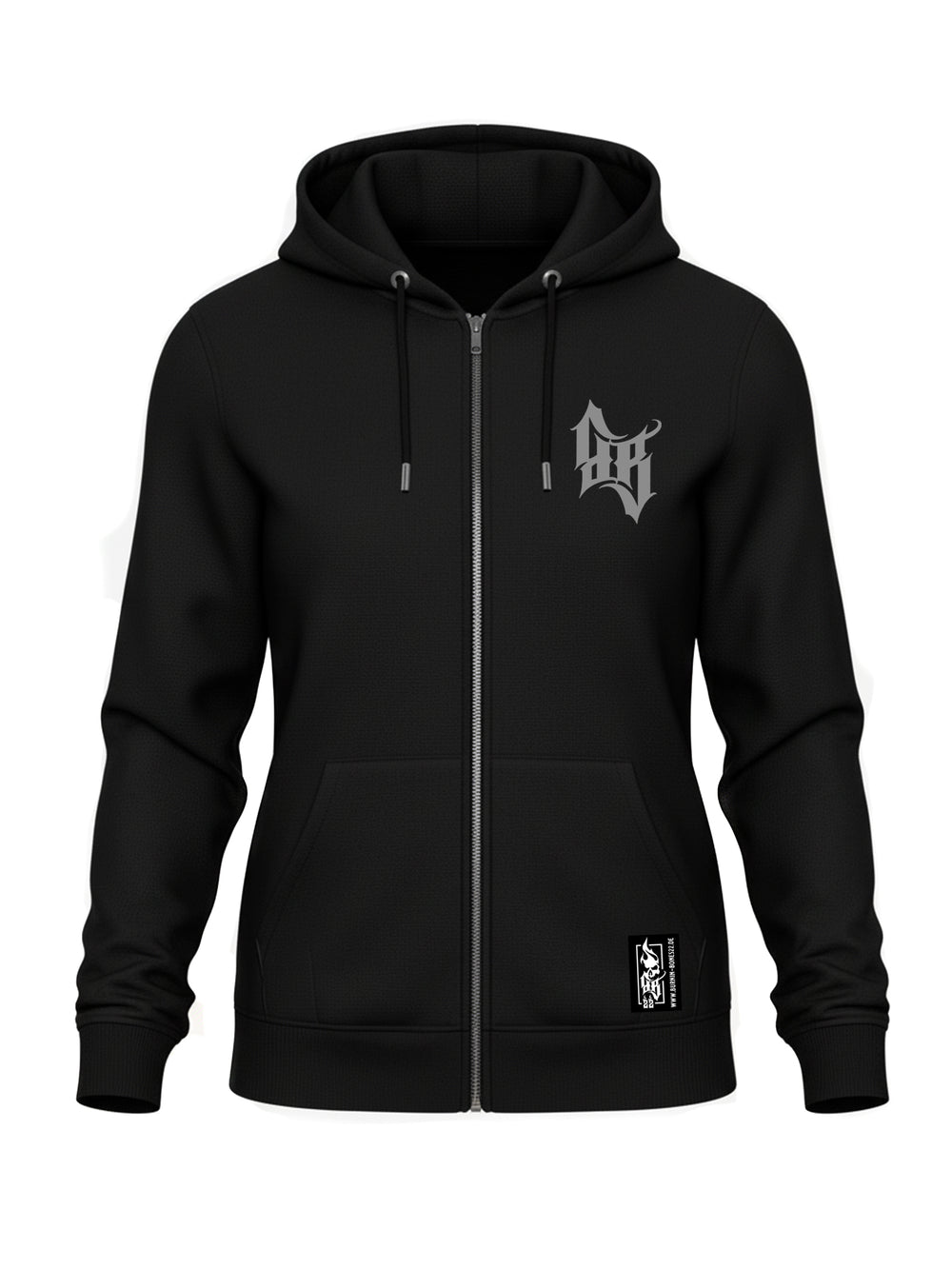 Hoodie-Jacke Women BB22 Heavy - Skull Bones B/GR
