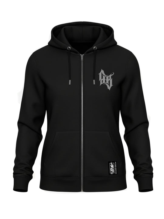 Hoodie-Jacke Women BB22 Heavy - Skull Bones B/GR