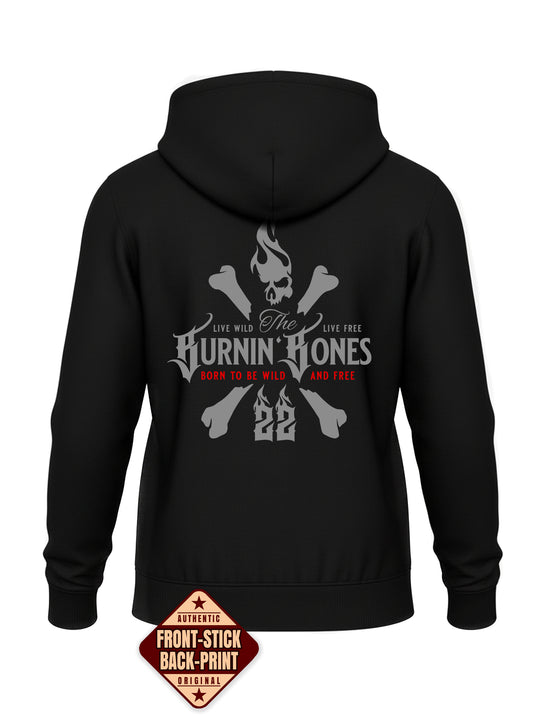 Hoodie-Jacke Women BB22 Heavy - Skull Bones B/GR