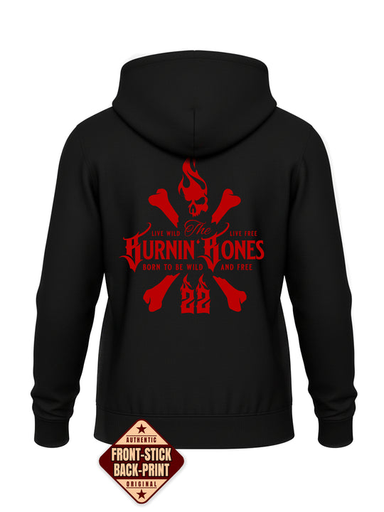 Hoodie-Jacke Women BB22 Heavy - Skull Bones B/R