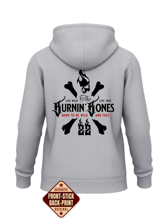 Hoodie-Jacke Women BB22 Heavy - Skull Bones G/BR