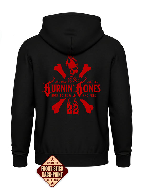 Hoodie Men BB22 Classic - Skull Bones B/R