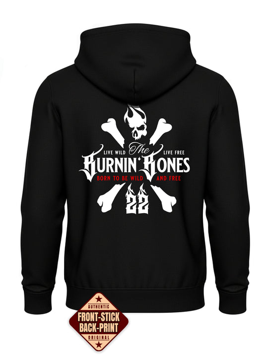 Hoodie Men BB22 Classic - Skull Bones B/WR