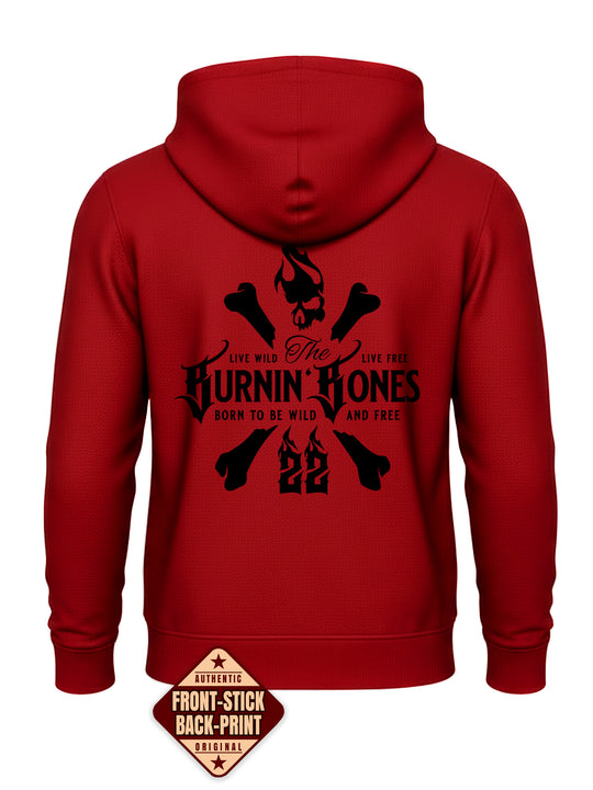 Hoodie Men BB22 Classic - Skull Bones R/B