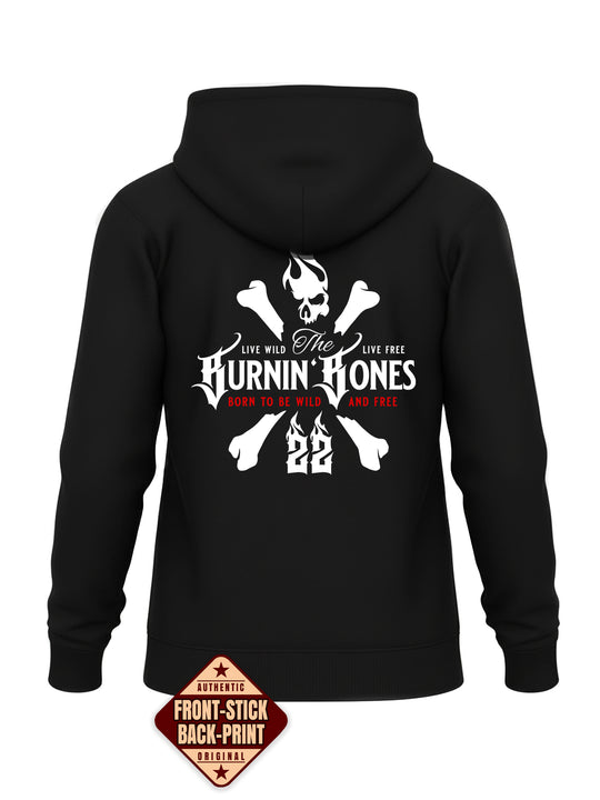 Hoodie Women BB22 Classic - Skull Bones B/WR