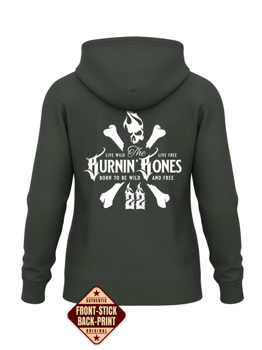 Hoodie Women BB22 Classic - Skull Bones K/W