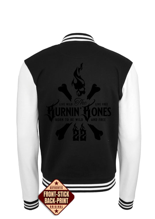 College Jacke Men- Skull Bones BW/B