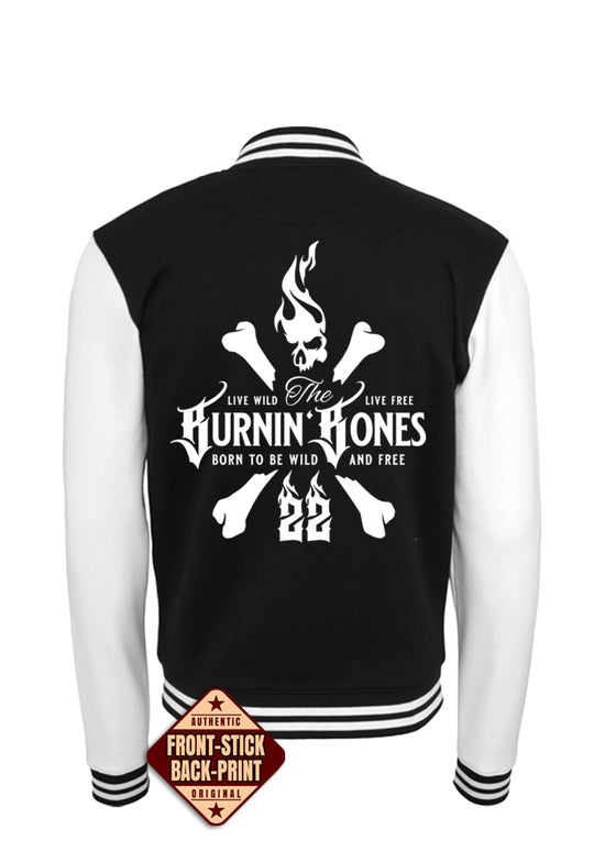 College Jacke Men- Skull Bones BW/W