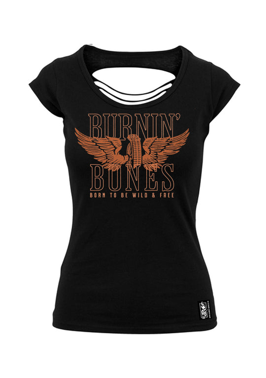 T-Shirt Women BB22 Back-Cut - Flying Wheel B/R