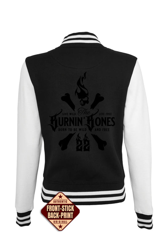 College Jacke Women - Skull Bones BW/B