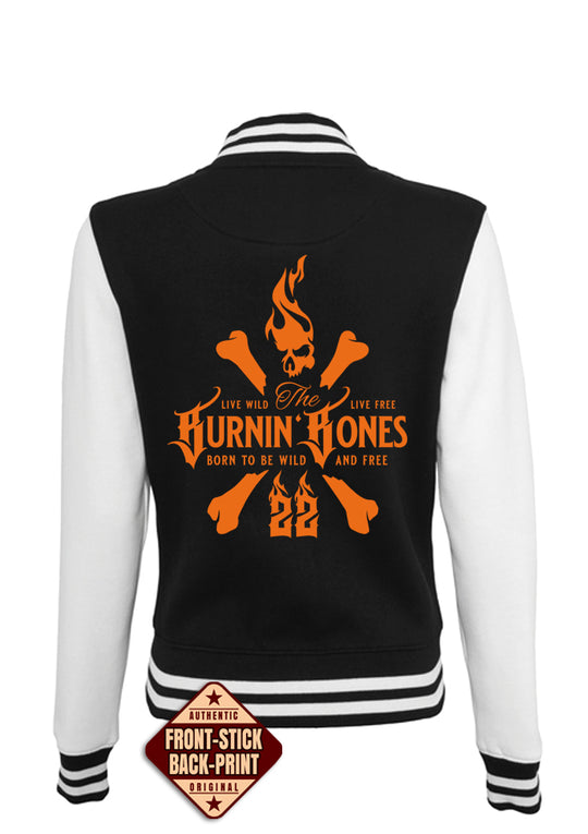 College Jacke Women - Skull Bones BW/O