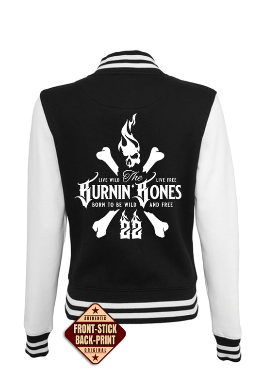 College Jacke Women - Skull Bones BW/W